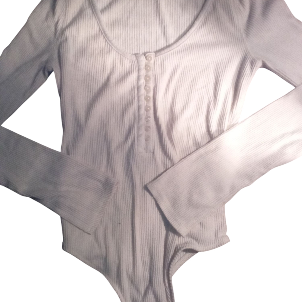 Urban Outfitters White Ribbed Bodysuit